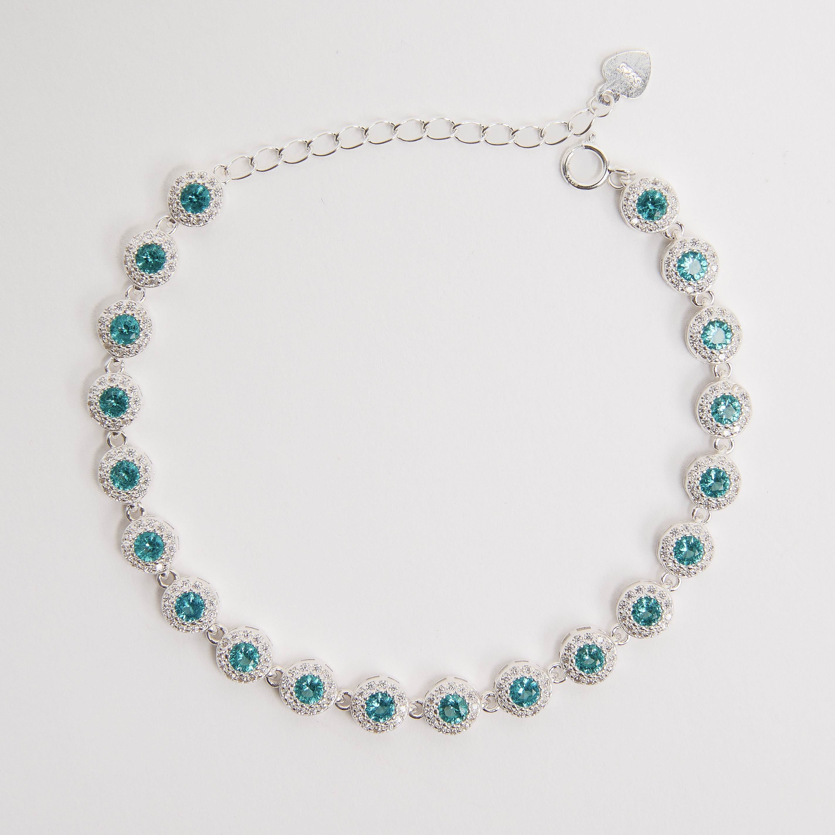 Pulseira Riviera 5.7 zircônias turmalina 16+4cm