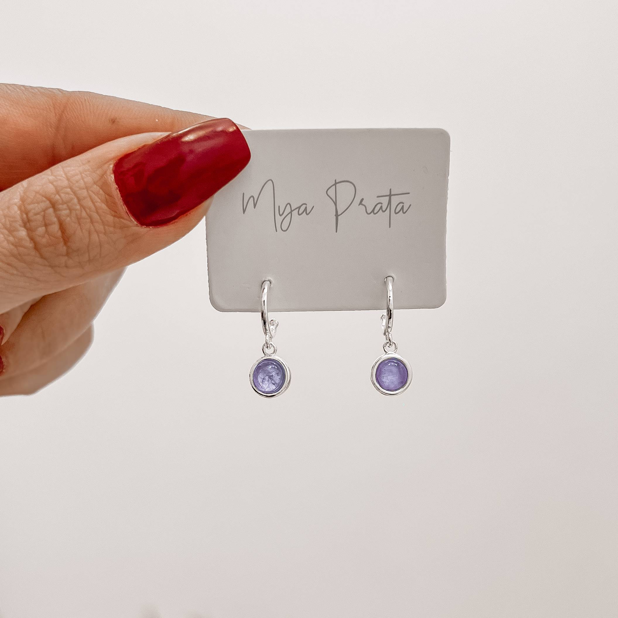 Imagem Argola 10mm pingente ametista tarraxa