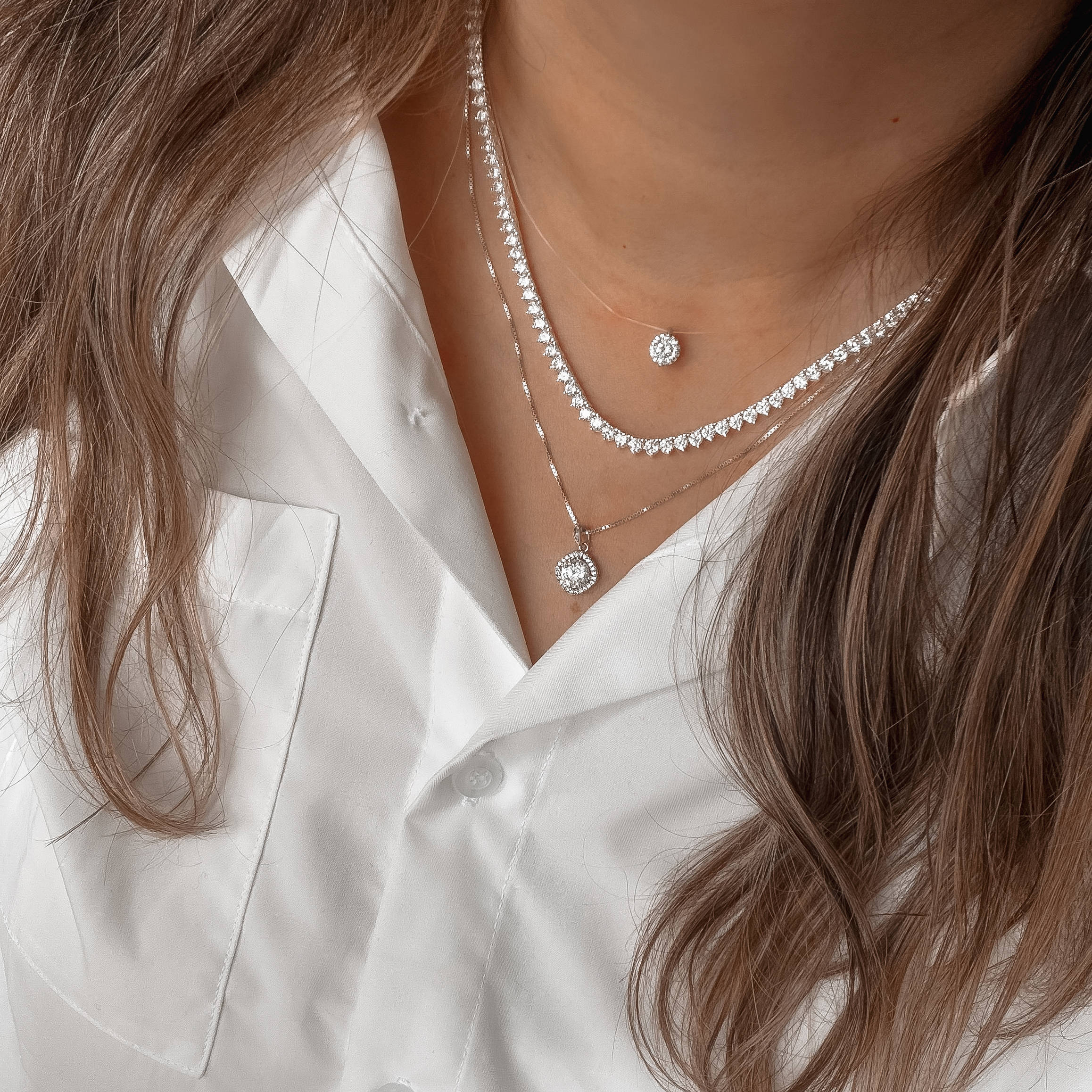 Imagem Secundária Colar Riviera 3 pontas 3mm 45cm