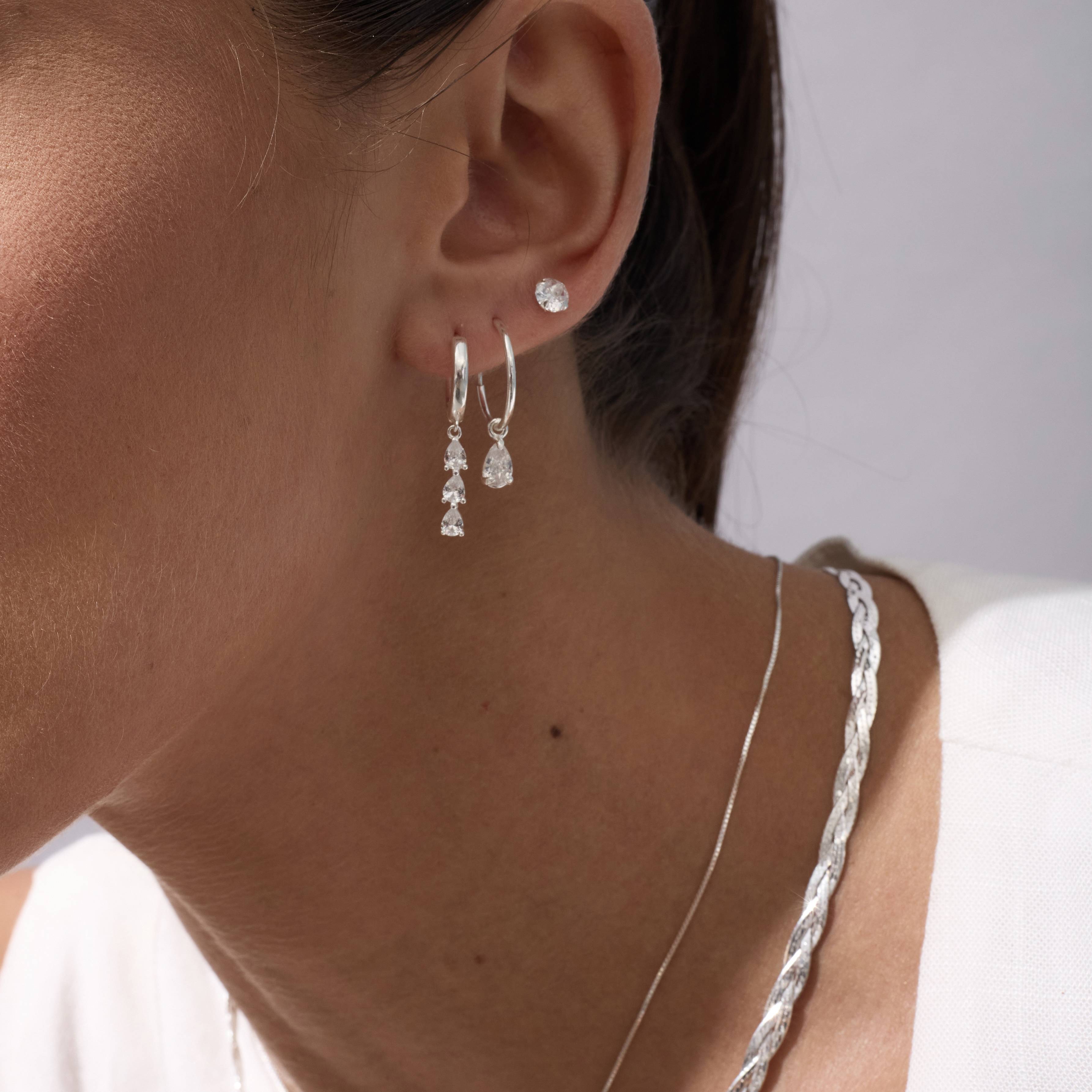 Imagem Secundária Argola click 13mm pingente zircônias gota