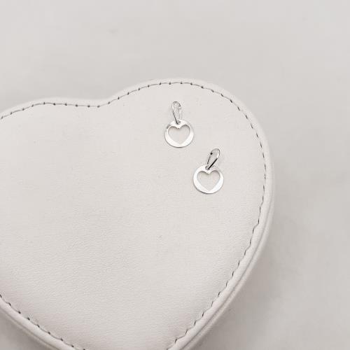 Pingente medalha coração vazado 9mm