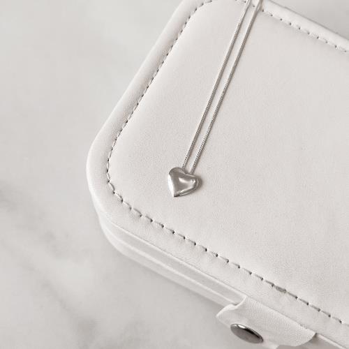 Colar coração liso 10mm 45cm