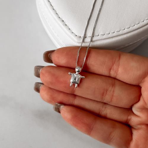 Colar pingente menino 13mm 45cm