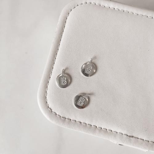 Pingente medalha letra B cravejada 15mm