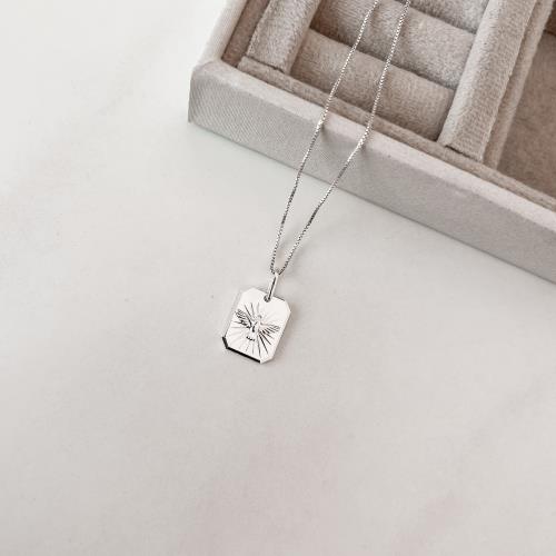Colar pingente medalha Espírito Santo desenhado 15mm 45cm