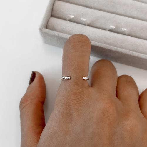 Anel 2 navetes cravejados regulável P