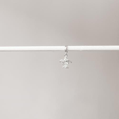 Berloque pingente tartaruga com zircônia gota 9mm