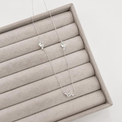 Colar entremeios zircônia oval e redonda 11mm 40+5cm