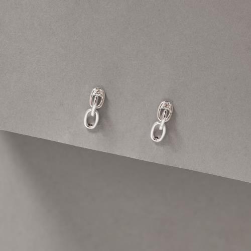 Brinco corrente detalhe zircônia 17mm 