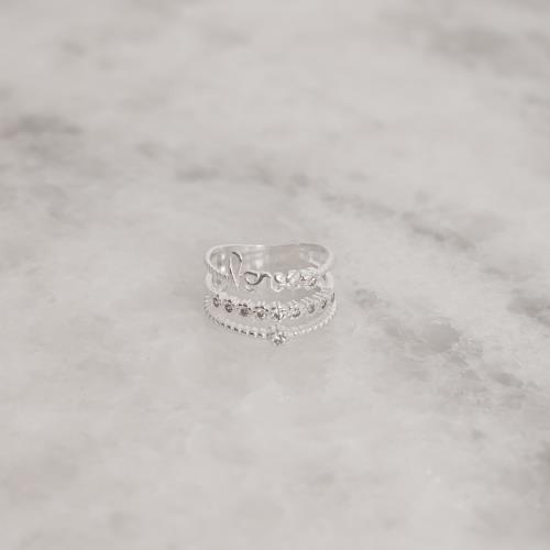 Anel triplo love, meia aliança e solitário