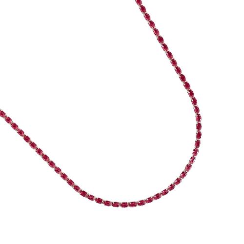 Colar Riviera zircônias ovais rubi 2.1 40+5cm