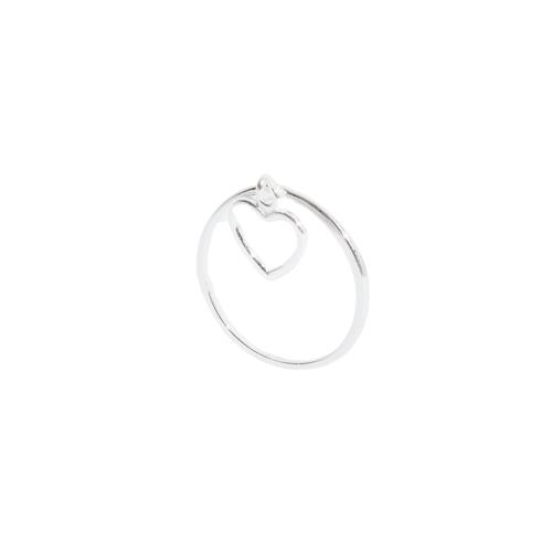 Anel pingente coração vazado