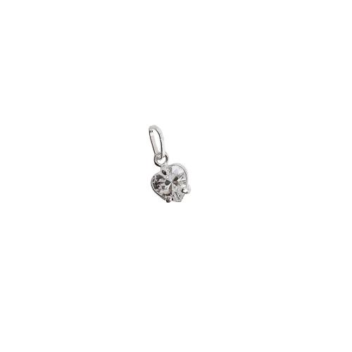 Pingente zircônia coração cristal 7mm