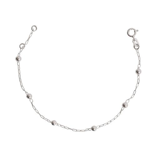 Pulseira entremeio bolas 4mm corrente cartier 18,5cm