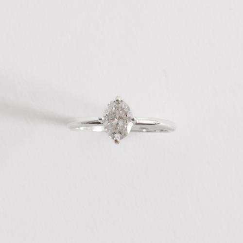 Anel solitário moissanite oval 5x7mm