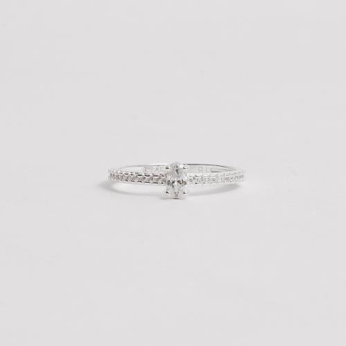 Anel zircônia oval 5mm com cravejado