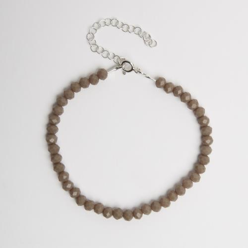 Pulseira cristal nude 4mm 16cm com alongadora
