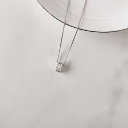 Colar zircônia retangular 7mm 40cm