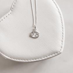 Colar pingente signo Câncer 11mm 45cm