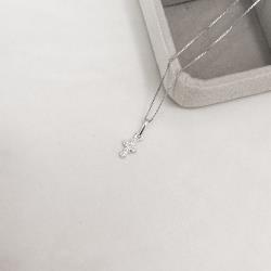 Colar pingente cruz cravejada 8mm 40cm