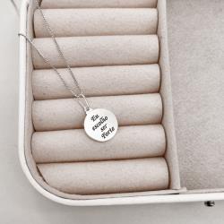 Colar pingente medalha eu escolho ser forte 15mm 45cm