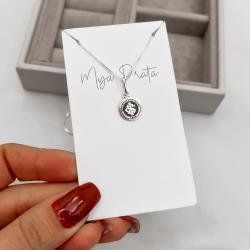 Colar pingente medalha time Internacional 12mm 40cm