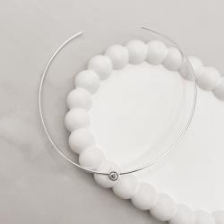 Colar aro detalhe zircônia redonda aberto