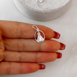 Pingente Nsa. Sra. Aparecida oval cravejada 14mm