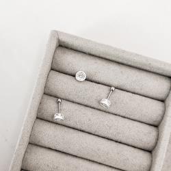 Piercing haste zircônia embutida 6mm