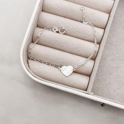 Pulseira entremeio coração vinco 13mm