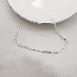 Pulseira entremeio zircônias retangulares 6mm