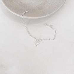 Pulseira infantil pingente coração vazado 8mm