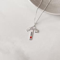 Colar pingente patuá amor, coração, menina 45cm