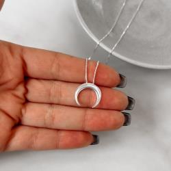 Colar lua invertida 16mm 45cm