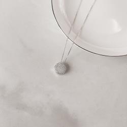 Colar botão cravejado 13mm 45cm