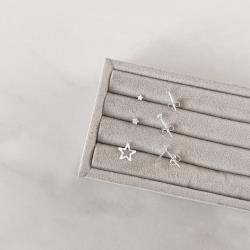 Trio estrelas lisa, zircônia e vazada