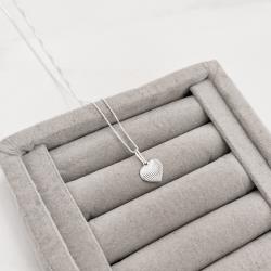 Colar pingente coração com vinco 11mm 45cm