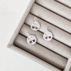 Pingente medalha árvore cravejada 12mm