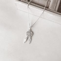 Colar pingente filtro dos sonhos 22mm 45cm