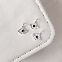 Pingente olho com zircônia azul 15mm