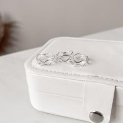 Anel duplo fio ondulado