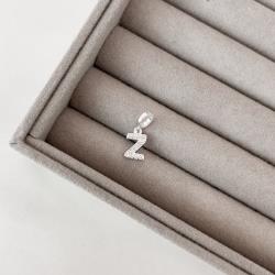 Berloque pingente letra Z cravejada 9mm