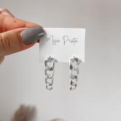 Brinco corrente detalhe cravejado 28mm