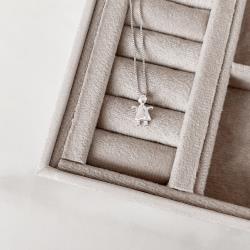 Colar pingente menina 13mm 45cm