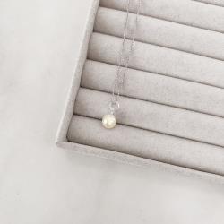 Colar pingente pérola sintética 8mm 40cm