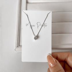 Colar zircônia redonda caixa alta 5mm 40cm