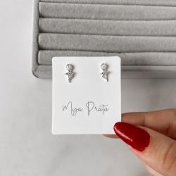 Brinco bailarina 11mm com zircônias