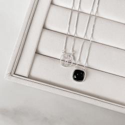 Escapulário cruz e pedra ônix v15 60cm