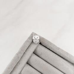 Berloque separador coruja olhos cravejados 3D 14mm