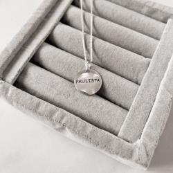 Colar pingente medalha paulista 40+5cm